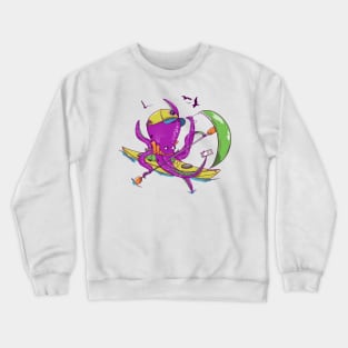 Octopus in a sea kayak Crewneck Sweatshirt